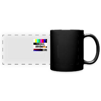 Sendepause 80er Jahre TV Fernsehen Retro - Panorama-Tasse farbig - Schwarz - Vorne