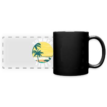 Summer vibes - Panorama-Tasse farbig - Schwarz - Vorne