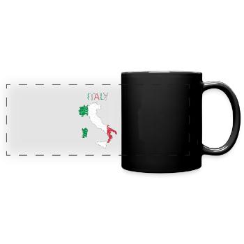 Italy Flag - Art Design - Full Colour Panoramic Mug - black - Front