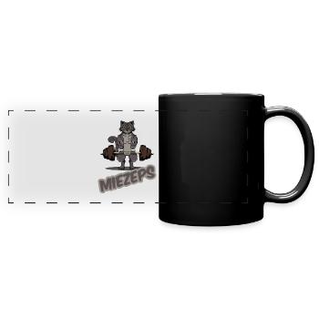 Gym cats saying "pussies" sport ha - Full Colour Panoramic Mug - black - Front