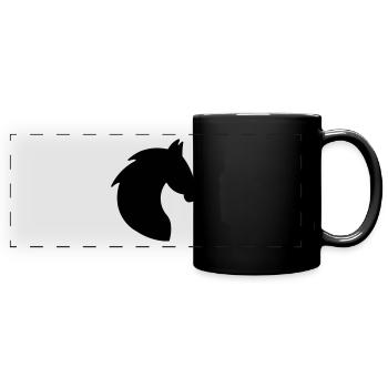 HORSE HORSE SILHOUETTE PONY - Full Colour Panoramic Mug - black - Front