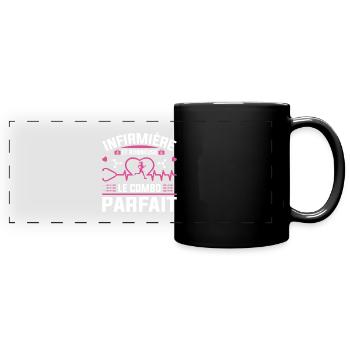Infirmière Coureuse Runneuse Courir Running Cadeau - Mug panoramique uni - noir - Devant