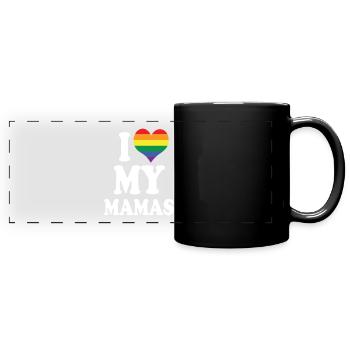 I Love my Mamas - Panorama-Tasse farbig - Schwarz - Vorne