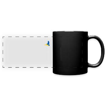 Petite colombe blanche de la paix - Mug panoramique uni - noir - Devant