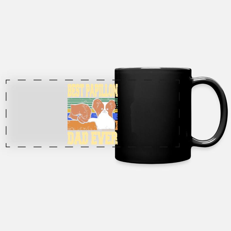 Meilleur Papillon Papa Ever Toy Spaniel - Mug panoramique uni - noir