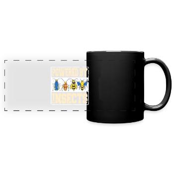 Alimenté par la nourriture pour insectes - Mug panoramique uni - noir - Devant