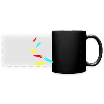 Icône de scie - Mug panoramique uni - noir - Devant
