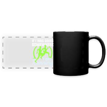 slogan de course - Mug panoramique uni - noir - Devant
