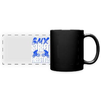 bmx freestyle - Full Colour Panoramic Mug - black - Front