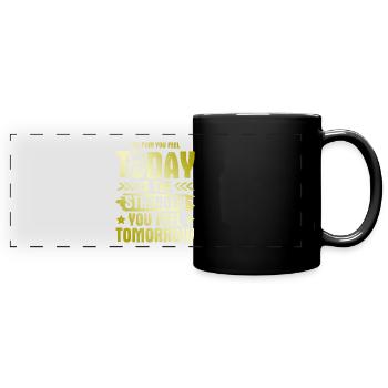 strong fitness - Full Colour Panoramic Mug - black - Front