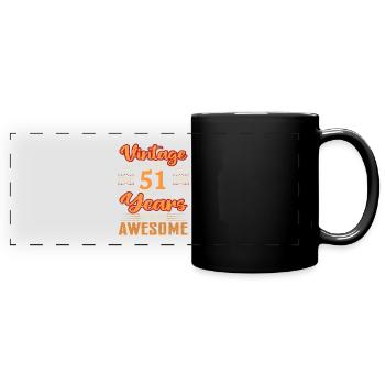 Vintage | 51 birthday gift ideas - Full Colour Panoramic Mug - black - Front