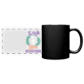 liebe spruch bibelvers jesus - Panorama-Tasse farbig - Schwarz - Vorne