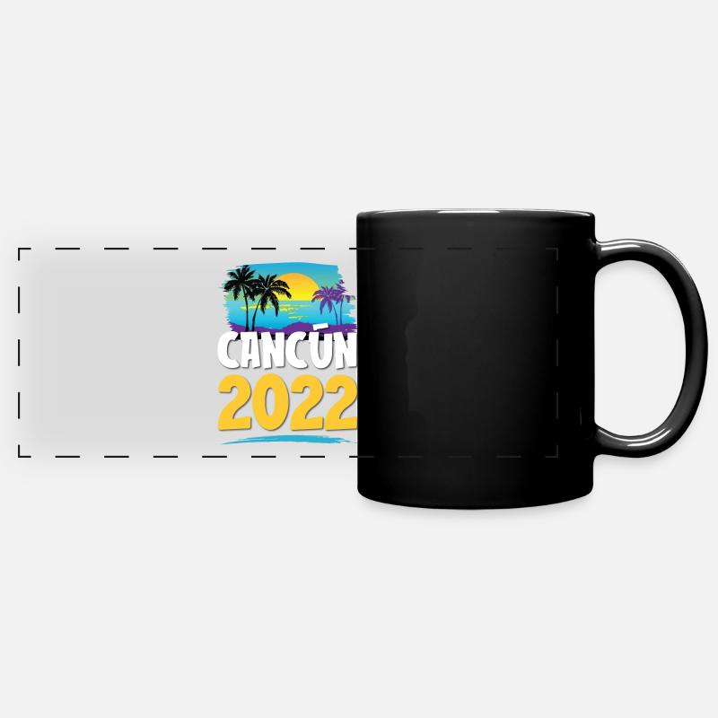 Cancun 2023 - Panorama-Tasse farbig - Schwarz