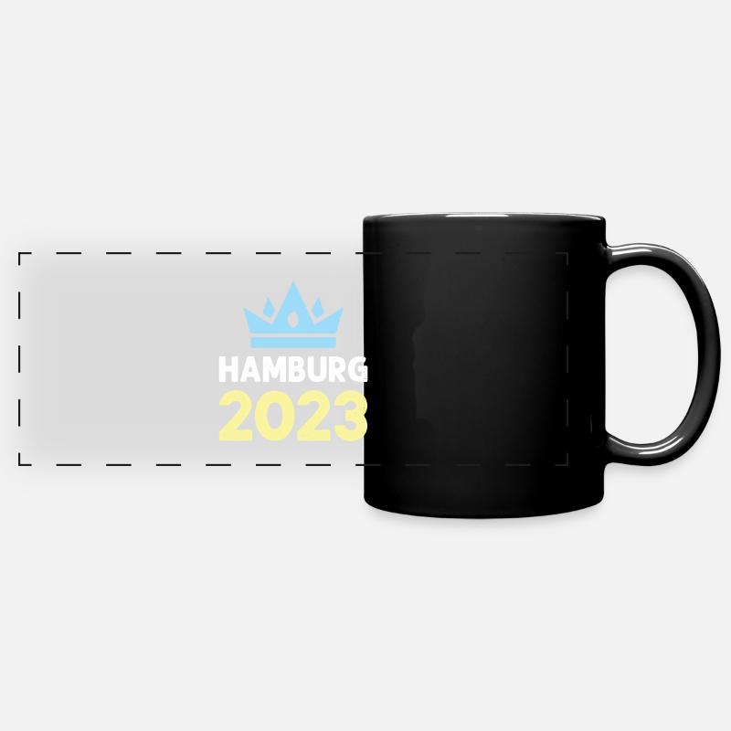 Hamburg 2023 Krone - Full Colour Panoramic Mug - black