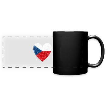 Tschechien Czechia Herz Kunstdesign Prag - Panorama-Tasse farbig - Schwarz - Vorne