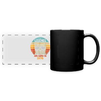 Die Legenden wurden 1978 geboren Jubiläumsgeschenk - Panorama-Tasse farbig - Schwarz - Vorne