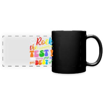 Phrase Motivation Examen Étudiant Enseignant - Mug panoramique uni - noir - Devant