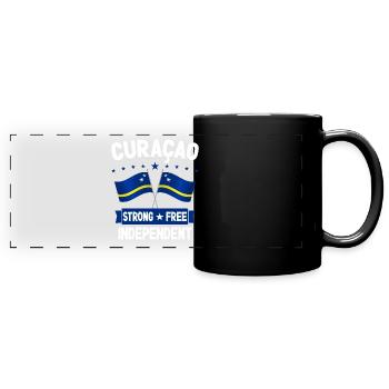 Curaçao - Panorama-Tasse farbig - Schwarz - Vorne