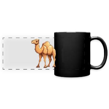 Stylish camel design, Exotic motif for - Full Colour Panoramic Mug - black - Front