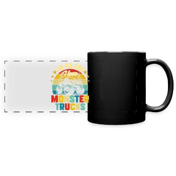 Monster Truck Voiture 40 Ans Anniversaire - Mug panoramique uni - noir - Devant