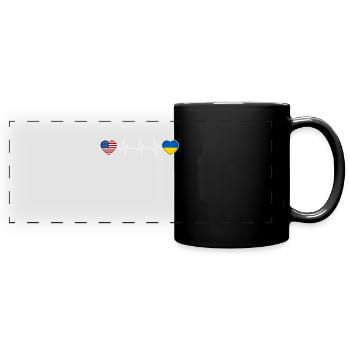 Ukraine - Panorama-Tasse farbig - Schwarz - Vorne