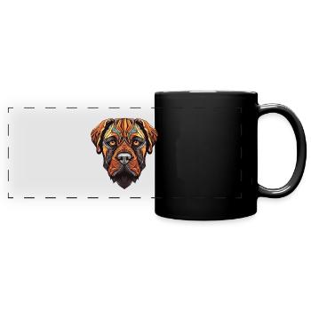 Portrait de chien Mastiff - Mug panoramique uni - noir - Devant