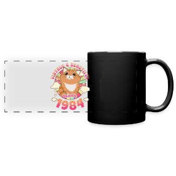 Wunderschöne Vintage-Frau 1984 40-jähriges Jubiläum - Panorama-Tasse farbig - Schwarz - Vorne