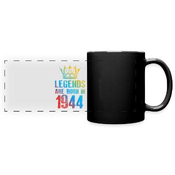 1944 Légendes nées en - Mug panoramique uni - noir - Devant