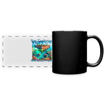 Parc national de Tortugas sèches en Floride – Style grunge - Mug panoramique uni - noir - Devant
