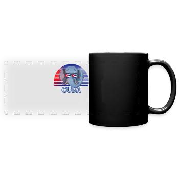 Kuba - Panorama-Tasse farbig - Schwarz - Vorne