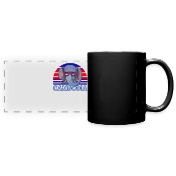 Cambodge - Mug panoramique uni - noir - Devant