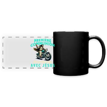 Jésus Humour Première Communion 1ère Communion - Mug panoramique uni - noir - Devant