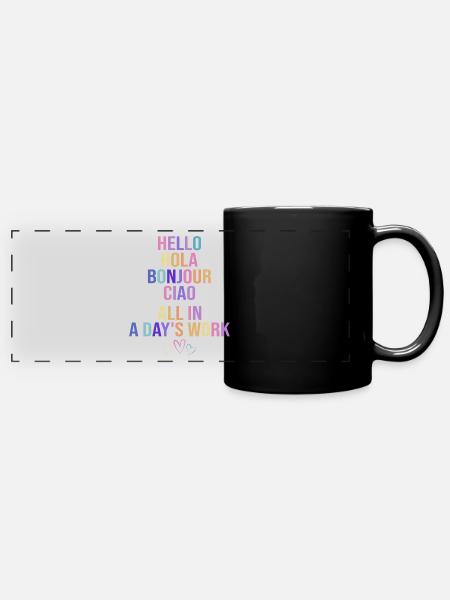 Ausbildung Bilingualer Humorlehrer - Panorama-Tasse farbig - Schwarz