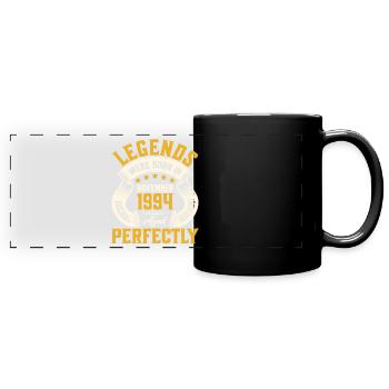 Jahr 1994 30. November Jubiläum - Panorama-Tasse farbig - Schwarz - Vorne