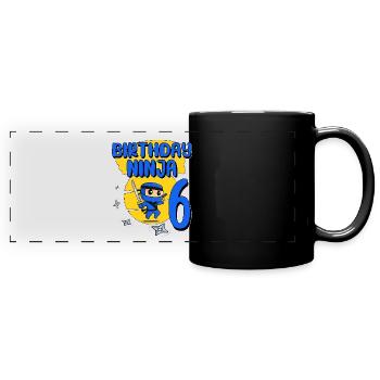 Birthday Ninja 6 Year Old Birthday Party Gift - Panorama-Tasse farbig - Schwarz - Vorne