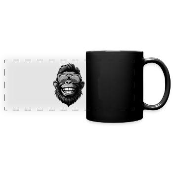 Gorilla Head Portrait Funny Party - Full Colour Panoramic Mug - black - Front