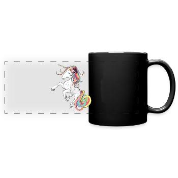 Licorne - unicorn - Mug panoramique uni - noir - Devant