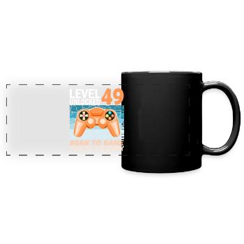 49. Geburtstag Gamer Videospiele - Panorama-Tasse farbig - Schwarz - Vorne