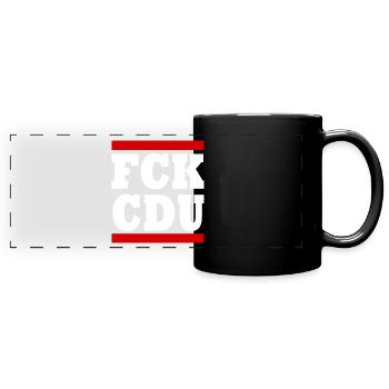 Fck cdu - Panorama-Tasse farbig - Schwarz - Vorne