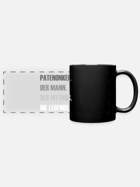 Patenonkel - Panorama-Tasse farbig - Schwarz