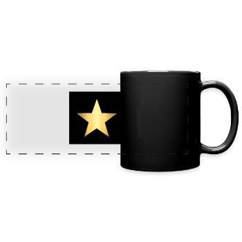 masque noir étoile dorée étoile dorée - Mug panoramique uni - noir - Devant