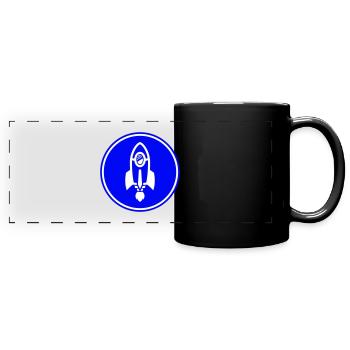 Symbole de fusée - Mug panoramique uni - noir - Devant