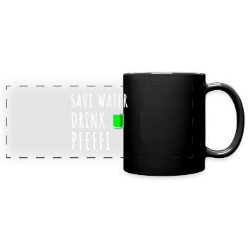 Pfefferminz Likör Pfeffi Vatertag Sauf - Panorama-Tasse farbig - Schwarz - Vorne