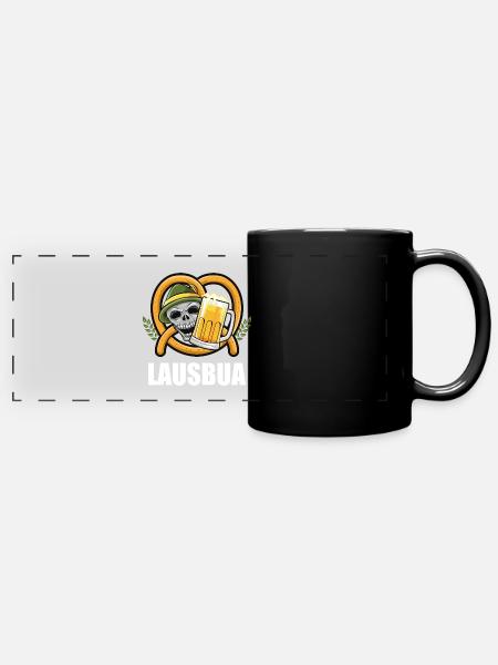 Lausbua Lederhosen - Panorama-Tasse farbig - Schwarz