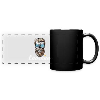 Lausbua Lederhosen - Panorama-Tasse farbig - Schwarz - Vorne