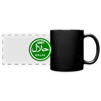 Halal - Panorama-Tasse farbig - Schwarz - Vorne