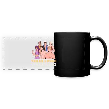 Conception de lutte au Texas pour les fiers fans du Texas - Mug panoramique uni - noir - Devant