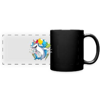 Ozean Tier Hai Geburtstagsfeier Geschenk Hammerhai - Panorama-Tasse farbig - Schwarz - Vorne