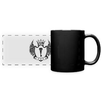 Schlüssel herz hochzeit - Panorama-Tasse farbig - Schwarz - Vorne