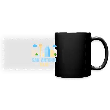 San Antonio buntes Skyline Design für stolze San - Panorama-Tasse farbig - Schwarz - Vorne